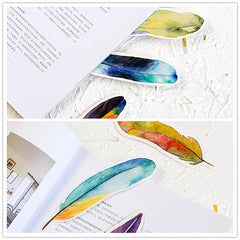 30pcs/Pack Cute Creative Colorful Feather Paper Bookmark Stationery Bookmarks Book Clip Office Accessories School Supplies