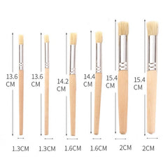 6Pcs Wood Handle Paint Brushes Durable Arts Crafts Watercolor Painting Brush Set Washable DIY Handmade Watercolor Brushes Set School Supplies Creative Wear-resistant Oil Paintbrushes
