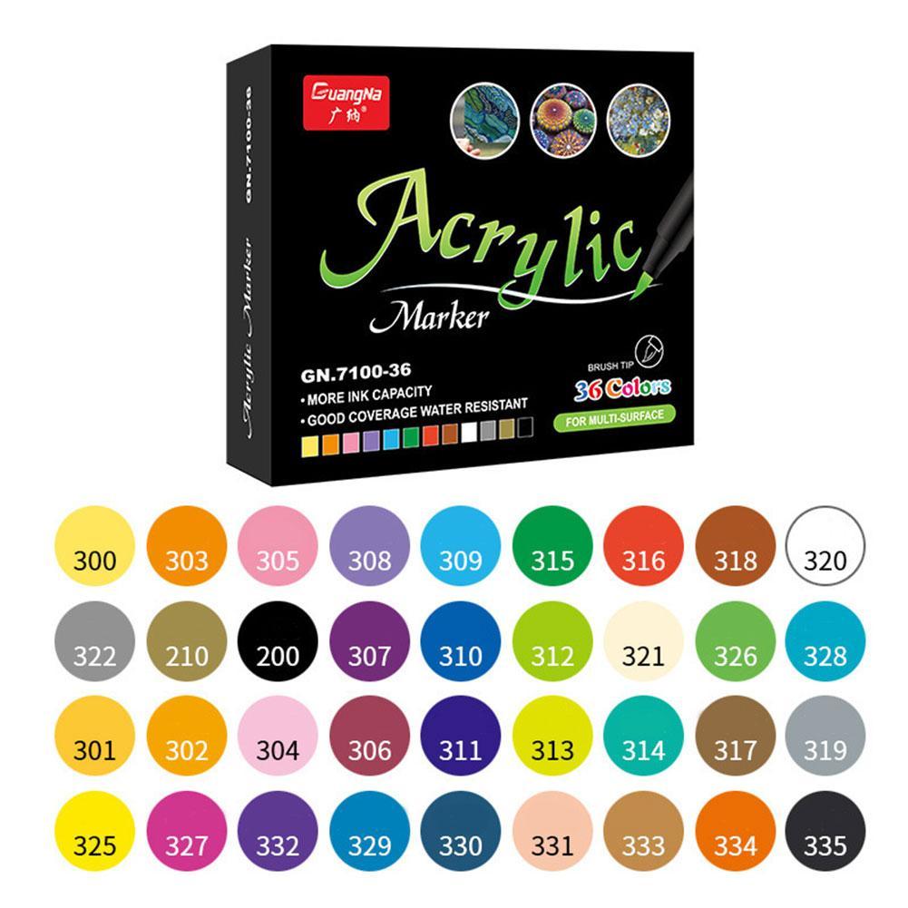 12/24/36 Colors Acrylic Paint Brush Marker Pens