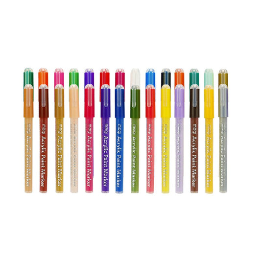 Acrylic Paint Markers 28 Color Pens Set 0.7mm Extra Fine Tip for Stones Glass Porcelain Canvas DIY Projects Quick Drying Art