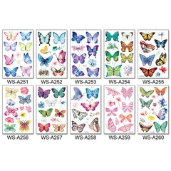 10 Pcs Butterfly Temporary Tattoo Stickers Waterproof Butterfly Temporary Stickers for Children Fake Tattoos for Kids Face Arm Leg Hands Paste Body Art 3D Sticker Waterproof for Party Favors / Gifts / Decoration