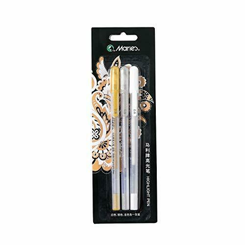 3 Pcs 0.8mm Creative White Ink Gel Pen Sketch Painting Pen Highlight Marker Pen Fine Tip for Student Stationery Drawing Art Writing School Supplies Art Hand-painted Anime Design Hook Line Pen School Stationery Supplies