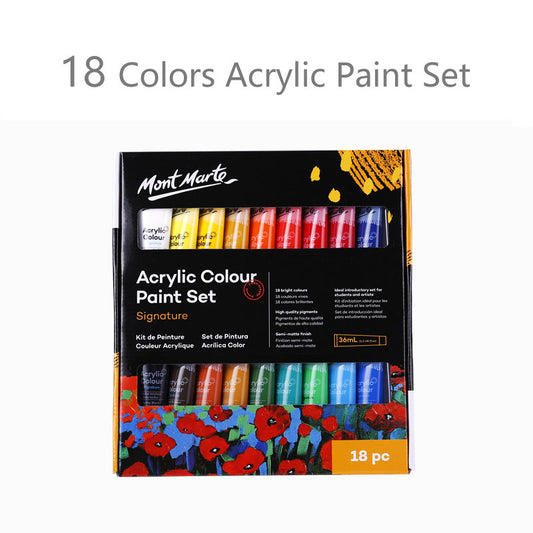 36ml Acrylic Paint Set 18/24/36/48 Colors Art Craft Paints Children's Hand-painted Graffiti Canvas Wall Painting Waterproof Professional Art Supplies