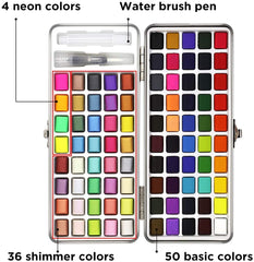 90 Color Solid Watercolor Paint Set With Box