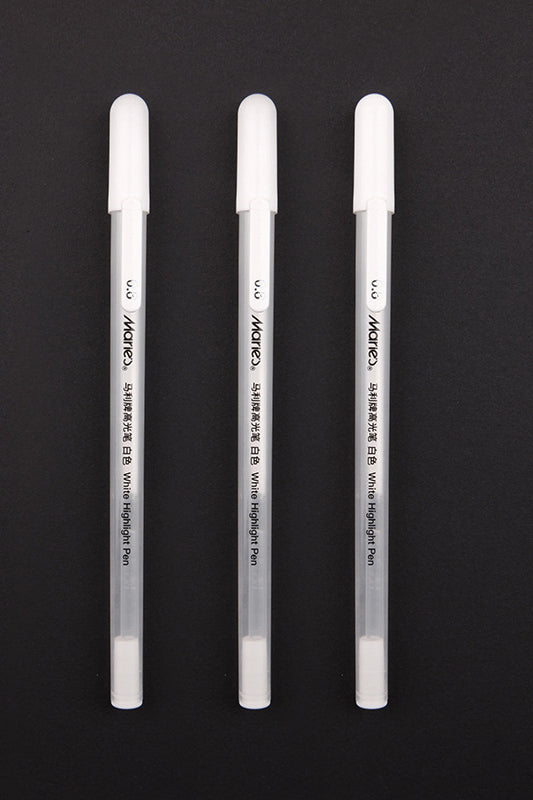 3 Pcs 0.8mm Creative White Ink Gel Pen Sketch Painting Pen Highlight Marker Pen Fine Tip for Student Stationery Drawing Art Writing School Supplies Art Hand-painted Anime Design Hook Line Pen School Stationery Supplies