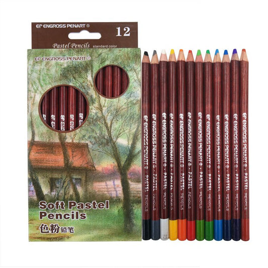 12Pcs Professional Pastel Wood Pencil Set