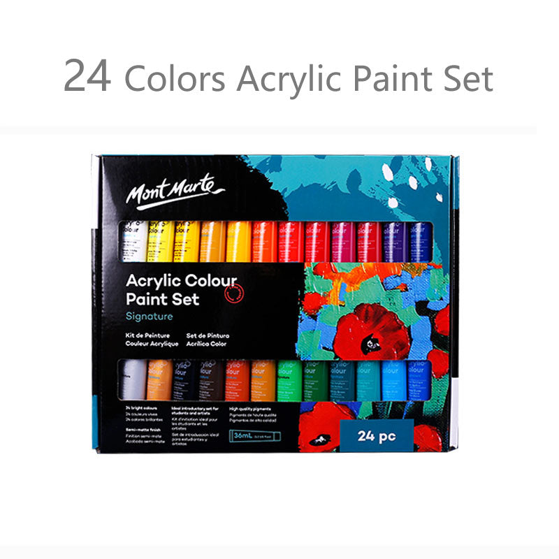 36ml Acrylic Paint Set 18/24/36/48 Colors Art Craft Paints Children's Hand-painted Graffiti Canvas Wall Painting Waterproof Professional Art Supplies