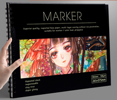 A4 50 Sheets of Thickened Paper Sketchbook 130g Professional No Penetration Paper Drawing Album Sketchbook Student Art Animation Hand-painted Watercolor Book School Stationery