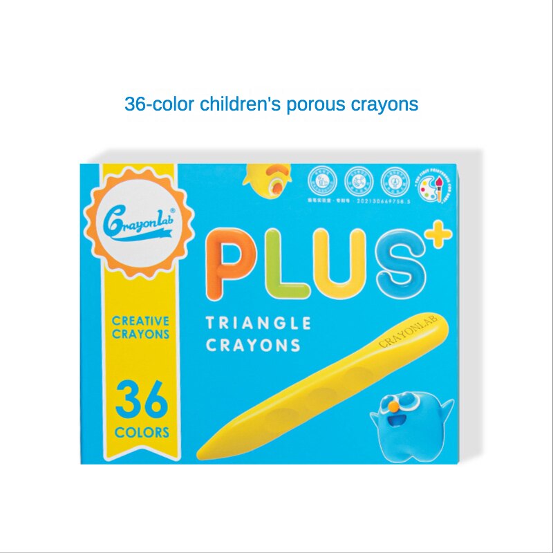 12/24/36 Colors Washable Color Pen Painting Set Children's Triangle Hole Crayon Not Dirty Hands - honeylives