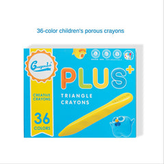 12/24/36 Colors Washable Color Pen Painting Set Children's Triangle Hole Crayon Not Dirty Hands