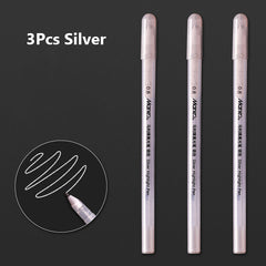 3 Pcs 0.8mm Creative White Ink Gel Pen Sketch Painting Pen Highlight Marker Pen Fine Tip for Student Stationery Drawing Art Writing School Supplies Art Hand-painted Anime Design Hook Line Pen School Stationery Supplies