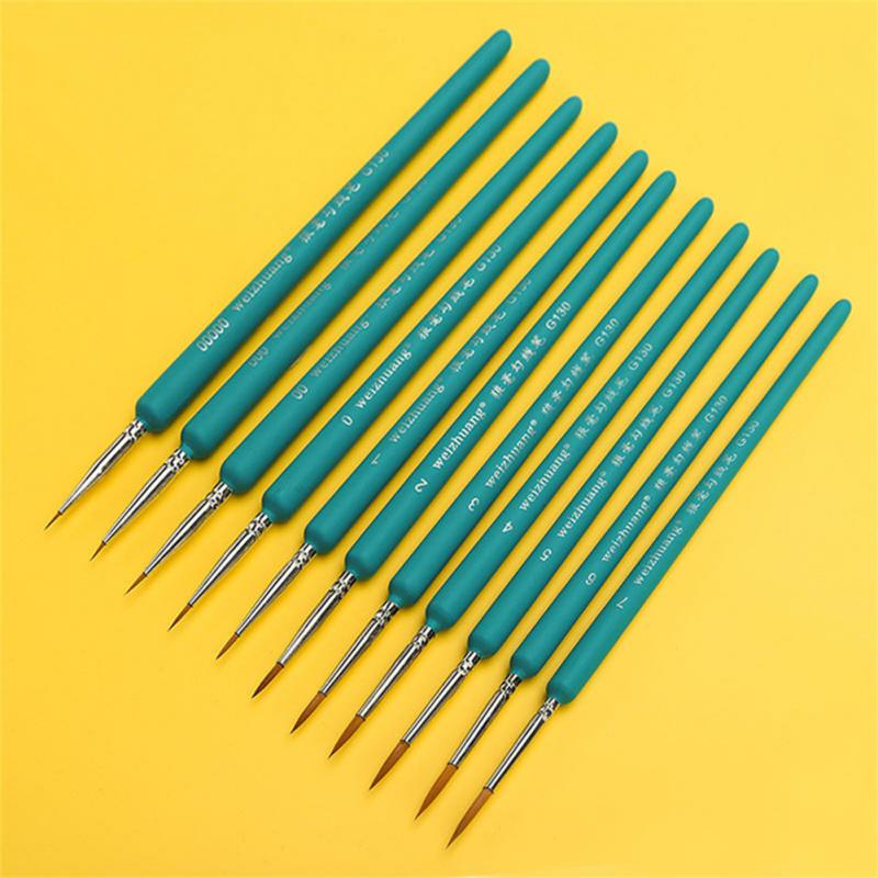 11Pcs Acrylic Nail Brush Detail Paint Brush Set Carving UV Gel Nail Polish Extension Lines Liner Painting Brushes Drawing Pen Manicure Nail Art Tool
